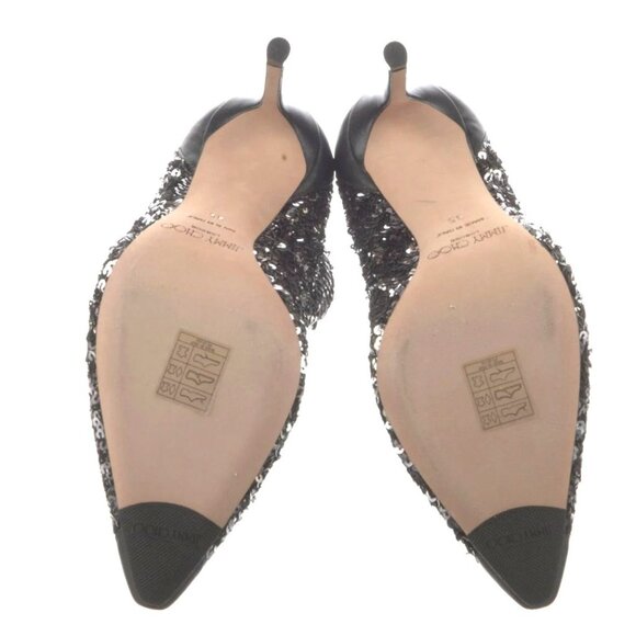 NEW Jimmy Choo 5 Ricky 85 Sequin Ankle Sock Boots Pointed Toe Stiletto Black - Picture 7 of 7